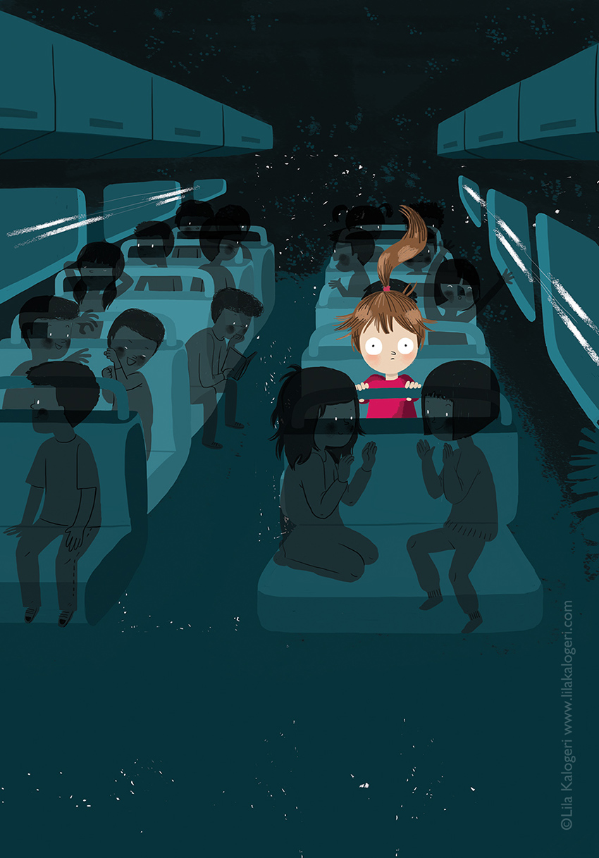 illustration trips travelling school pupil kids anxiety train class 